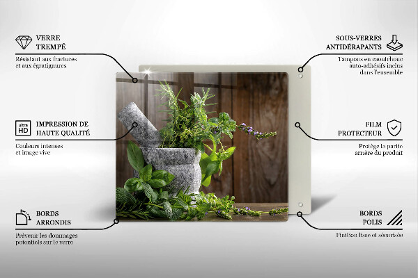 Copri piano cottura Piante erbe e legno