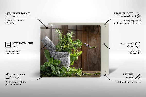 Copri piano cottura Piante erbe e legno