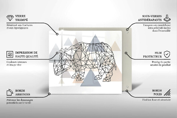 Proteggi piano induzione Rinoceronte di linea artistica