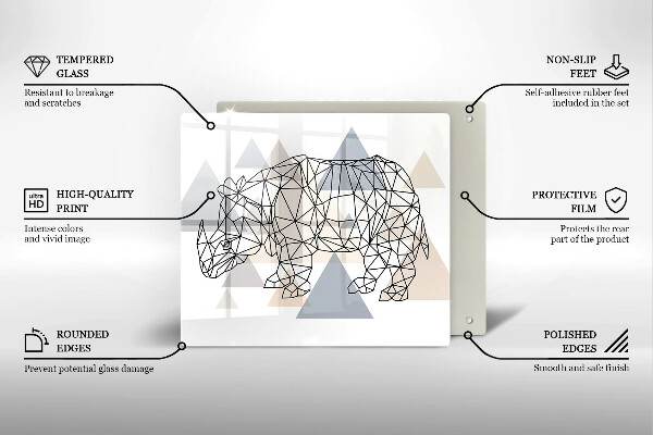 Proteggi piano induzione Rinoceronte di linea artistica