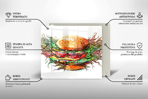 Copertura piano induzione Disegno dell'hamburger