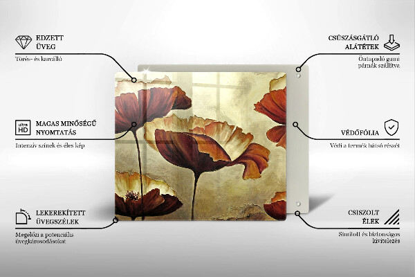 Copri piano cottura Fiori boho dipinti