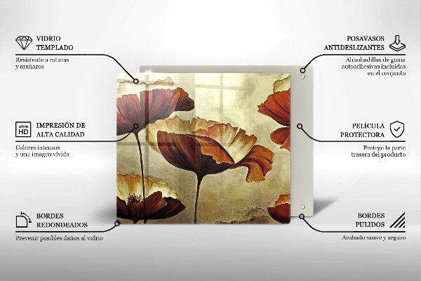 Copri piano cottura Fiori boho dipinti