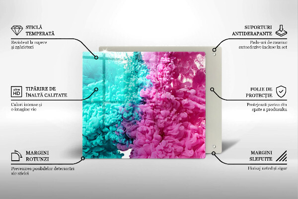 Proteggi piano induzione Fumo rosa-turchese