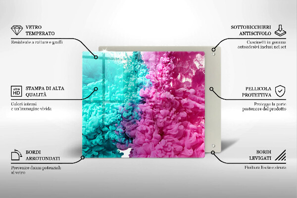 Proteggi piano induzione Fumo rosa-turchese
