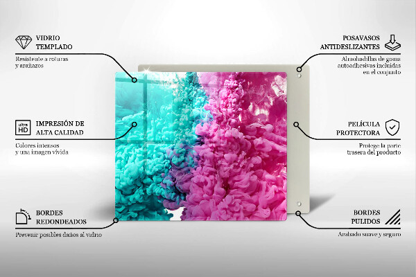 Proteggi piano induzione Fumo rosa-turchese