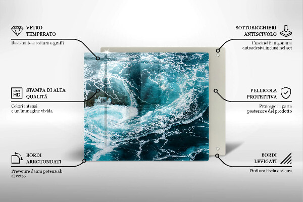 Proteggi piano induzione Onde d'acqua schiumose