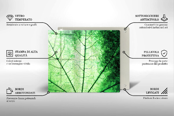 Copertura piano induzione Foglia venata decorativa