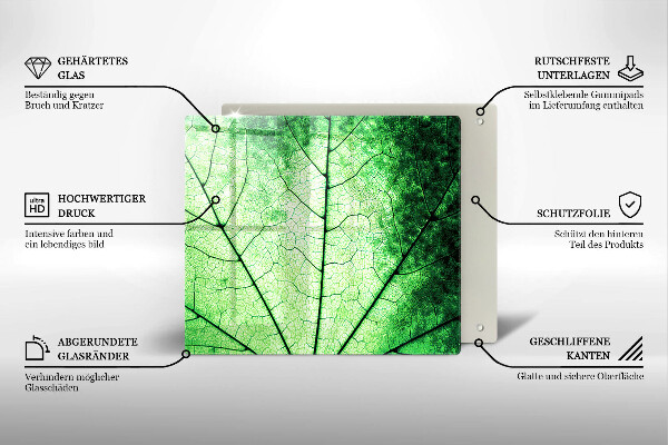 Copertura piano induzione Foglia venata decorativa