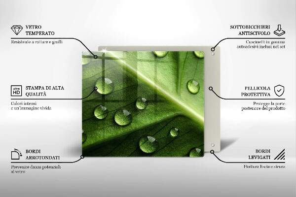 Copertura piano induzione Rugiada e foglia della natura