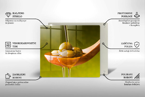 Copri piano cottura Olio d'oliva e olive