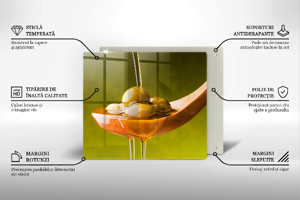 Copri piano cottura Olio d'oliva e olive