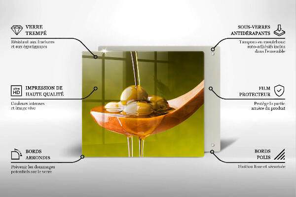 Copri piano cottura Olio d'oliva e olive