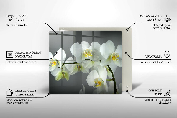 Copri piano cottura Fiori di orchidea bianca