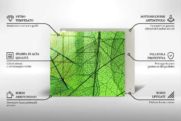 Copri piano cottura Vene delle foglie naturali