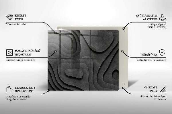 Proteggi piano induzione Forme di pietra 3D