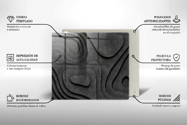 Proteggi piano induzione Forme di pietra 3D