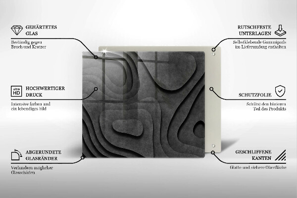 Proteggi piano induzione Forme di pietra 3D