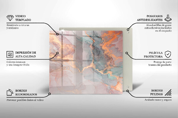 Copri piano cottura Marmo con oro