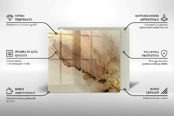 Copertura piano induzione Astrazione dell'oro