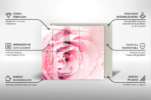 Copri piano cottura Gocce di rugiada e fiore di rosa