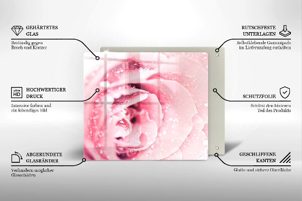 Copri piano cottura Gocce di rugiada e fiore di rosa
