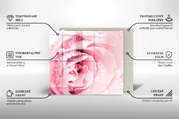 Copri piano cottura Gocce di rugiada e fiore di rosa