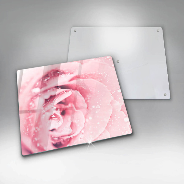 Copri piano cottura Gocce di rugiada e fiore di rosa