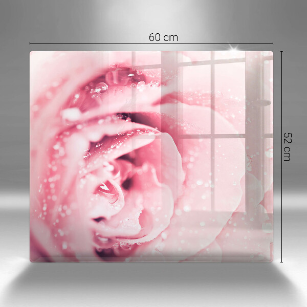 Copri piano cottura Gocce di rugiada e fiore di rosa