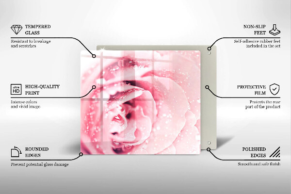 Copri piano cottura Gocce di rugiada e fiore di rosa