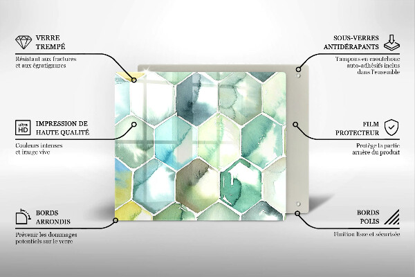 Copri piano cottura Esagoni dell'acquerello