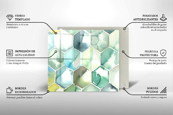 Copri piano cottura Esagoni dell'acquerello