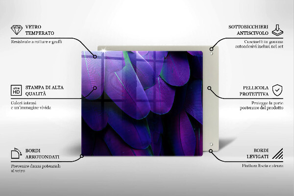 Copri piano cottura Piume al neon