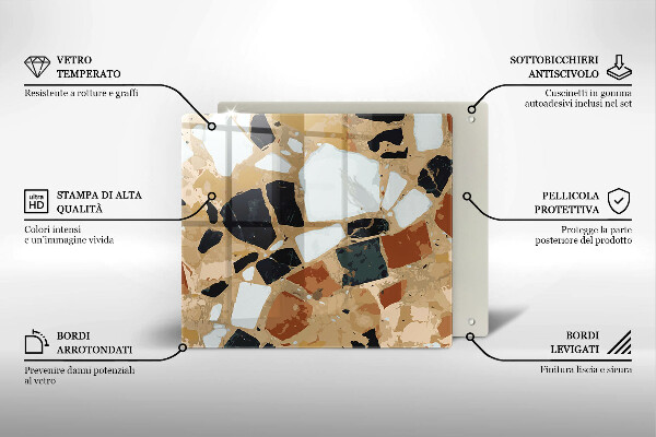 Copertura piano induzione Piatto con pietre decorative