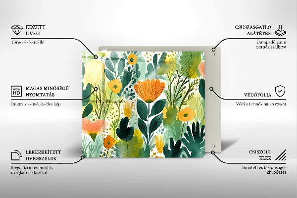 Proteggi piano induzione Fiori dipinti