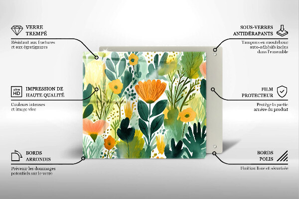 Proteggi piano induzione Fiori dipinti