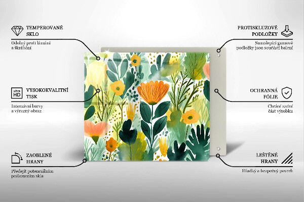 Proteggi piano induzione Fiori dipinti