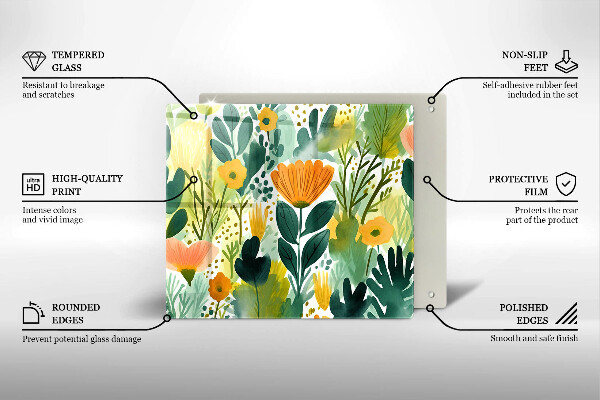 Proteggi piano induzione Fiori dipinti