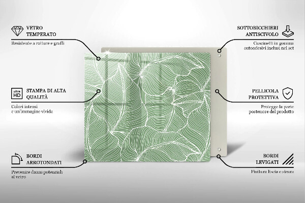Proteggi piano induzione Foglie lineari