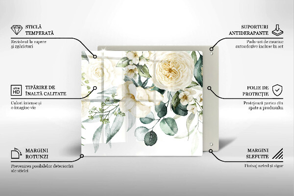 Copri piano cottura Fiori ad acquerelli