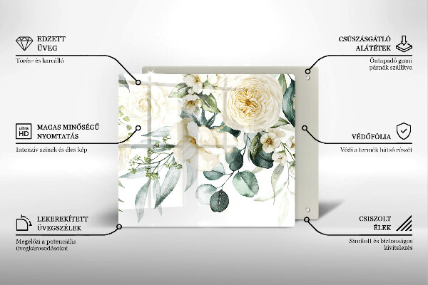 Copri piano cottura Fiori ad acquerelli