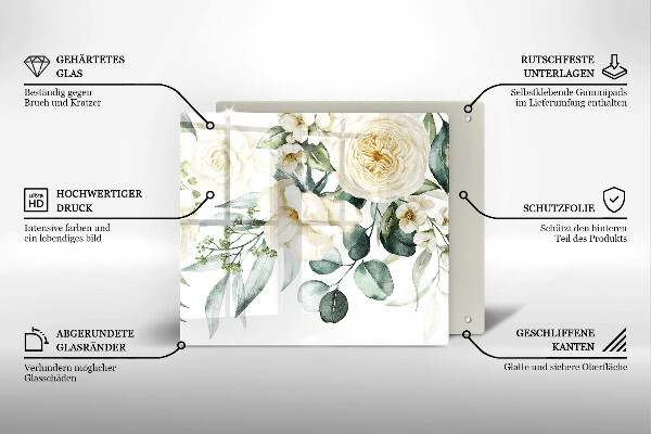 Copri piano cottura Fiori ad acquerelli