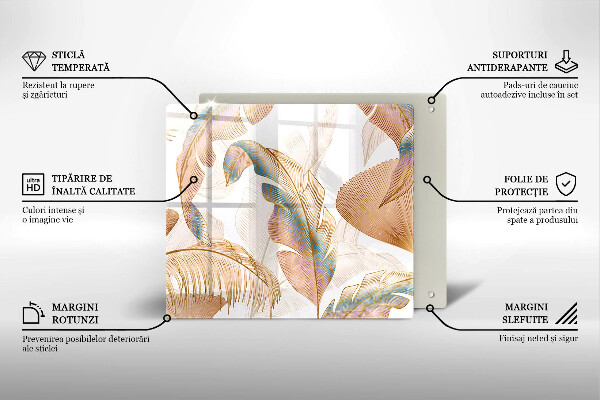 Copri piano cottura Piume e foglie boho