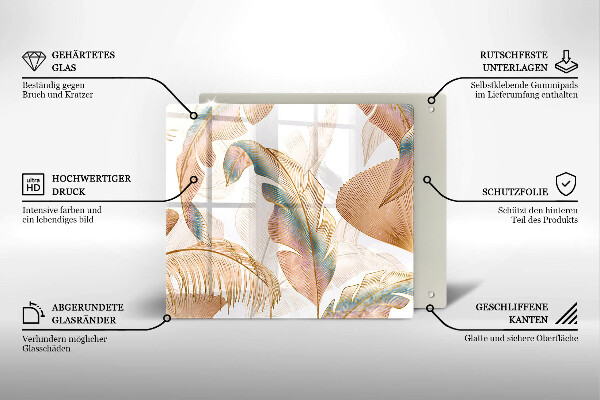 Copri piano cottura Piume e foglie boho