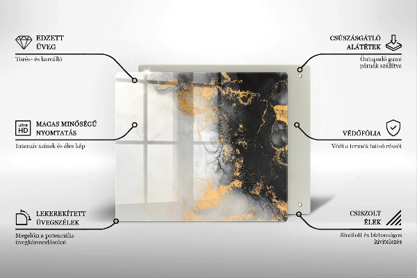 Copri piano cottura Astrazione con l'oro