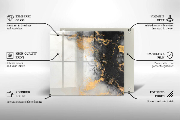 Copri piano cottura Astrazione con l'oro