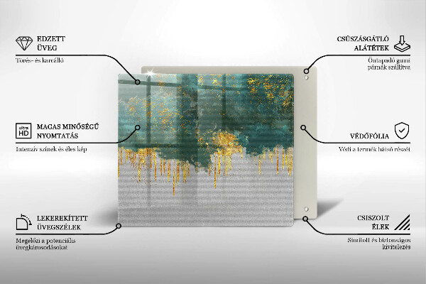 Copri piano cottura Astrazione con l'oro