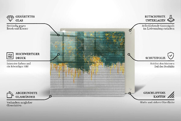 Copri piano cottura Astrazione con l'oro
