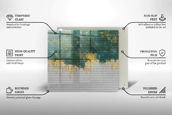 Copri piano cottura Astrazione con l'oro