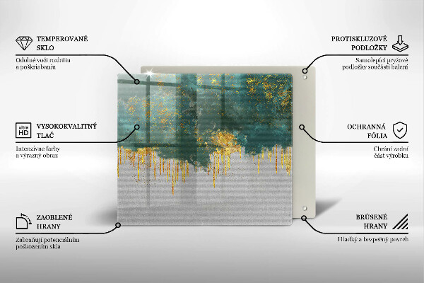 Copri piano cottura Astrazione con l'oro